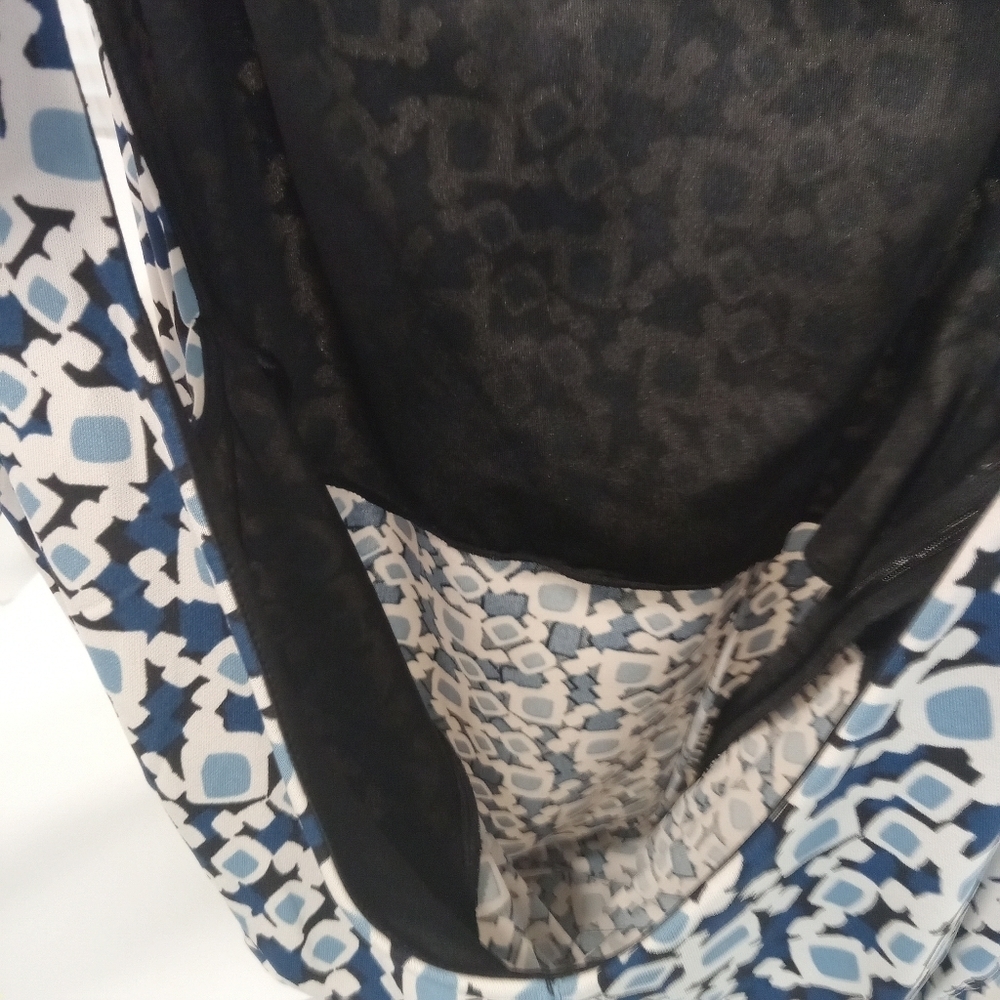 Ann Taylor Loft Fitted Geometric Pattern Sleeveless Dress Size 8 - Picture 10 of 10